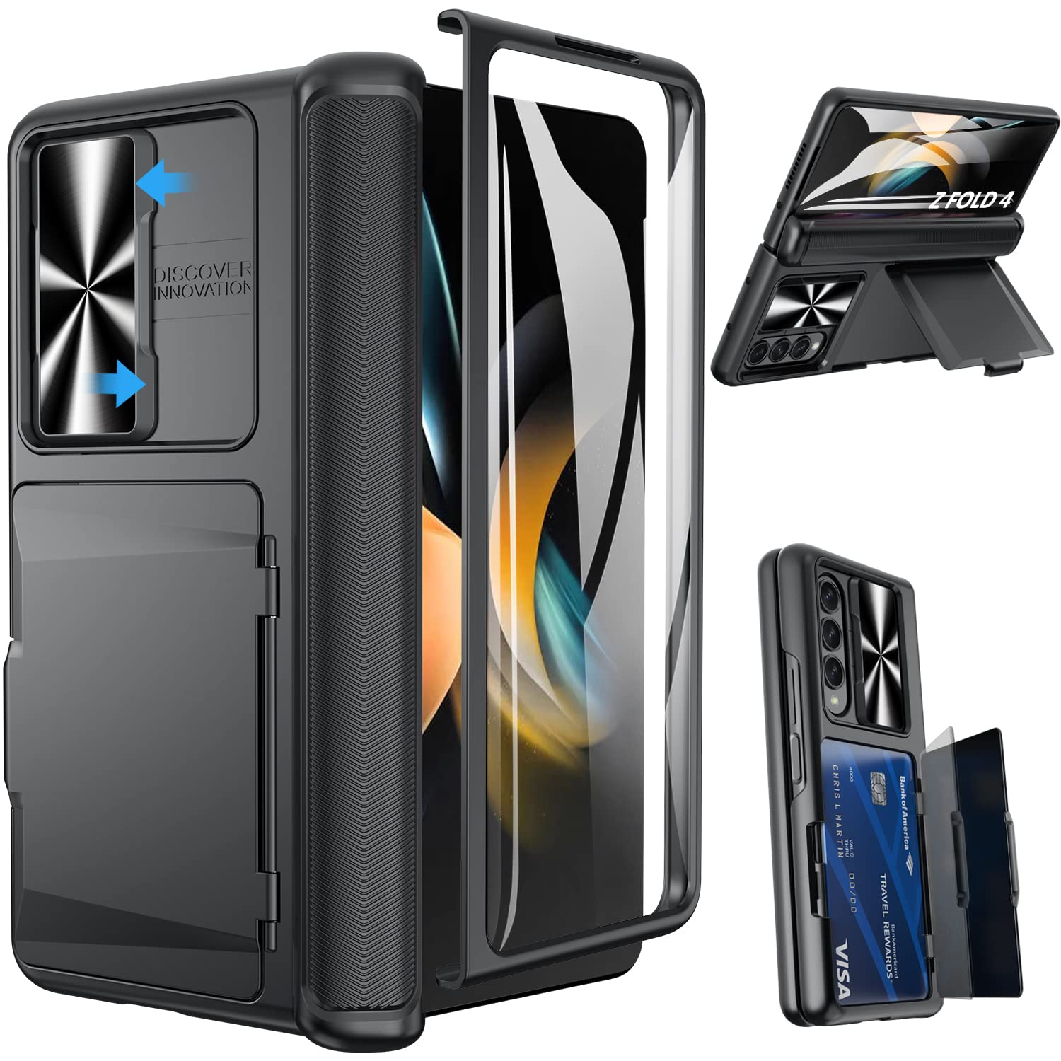Viaotaily for Galaxy Z Fold 4 Case with Card Holder & Z 4 Case