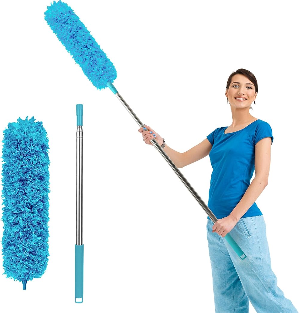 Fogray 2026 Upgraded Extendable Feather Duster Telescopic Soft Silicone Cap Sky