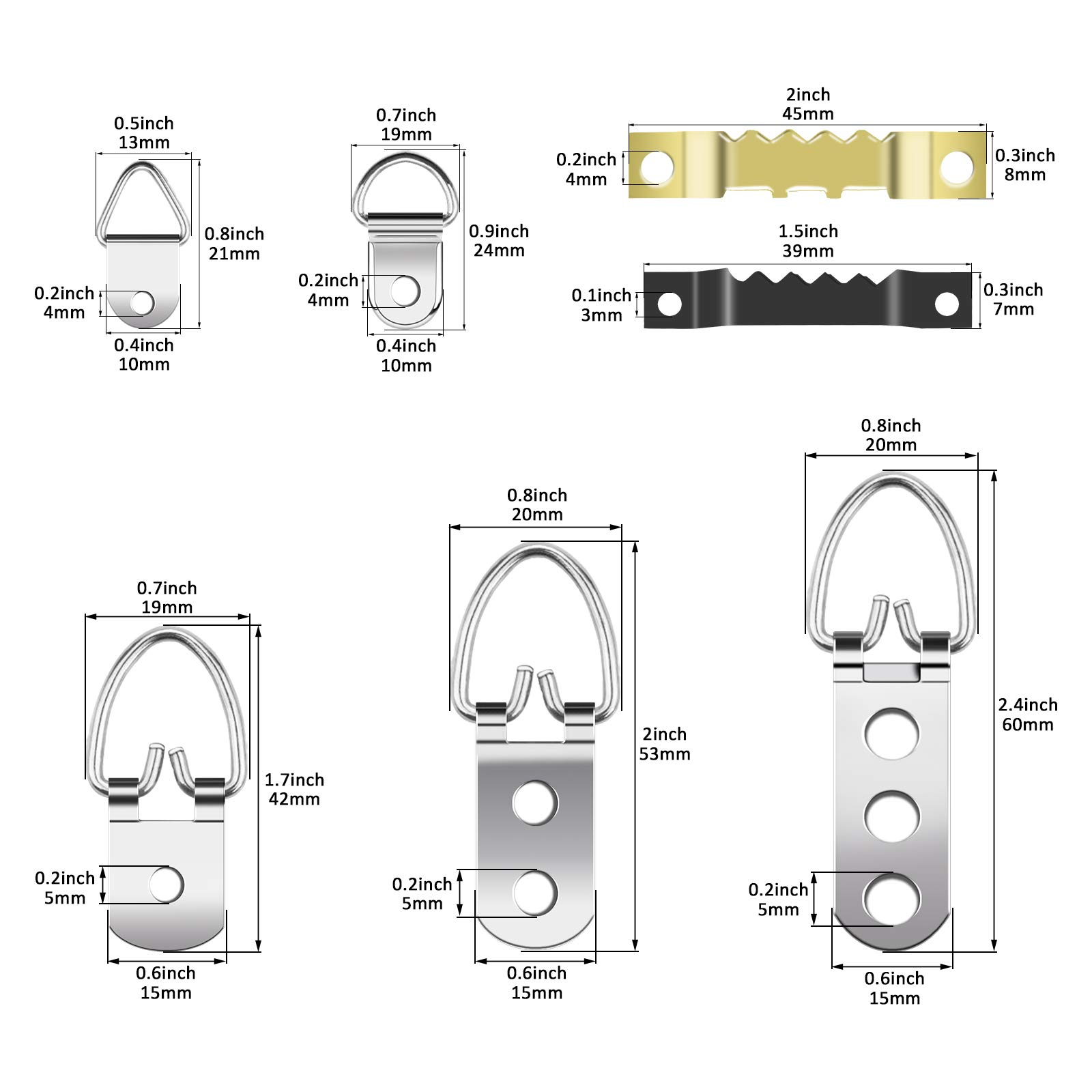 L\'émouchet Picture Frame Hanging Kit|605 Piece Picture Hanging Kit with 7 Models of Heavy Duty Picture Hangers and Screws for Home Decoration Creative Picture Frame Hanging
