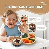 Yum Yum's Baby Bamboo Weaning Set Olive Green with Suction Plate & Bibs view 6