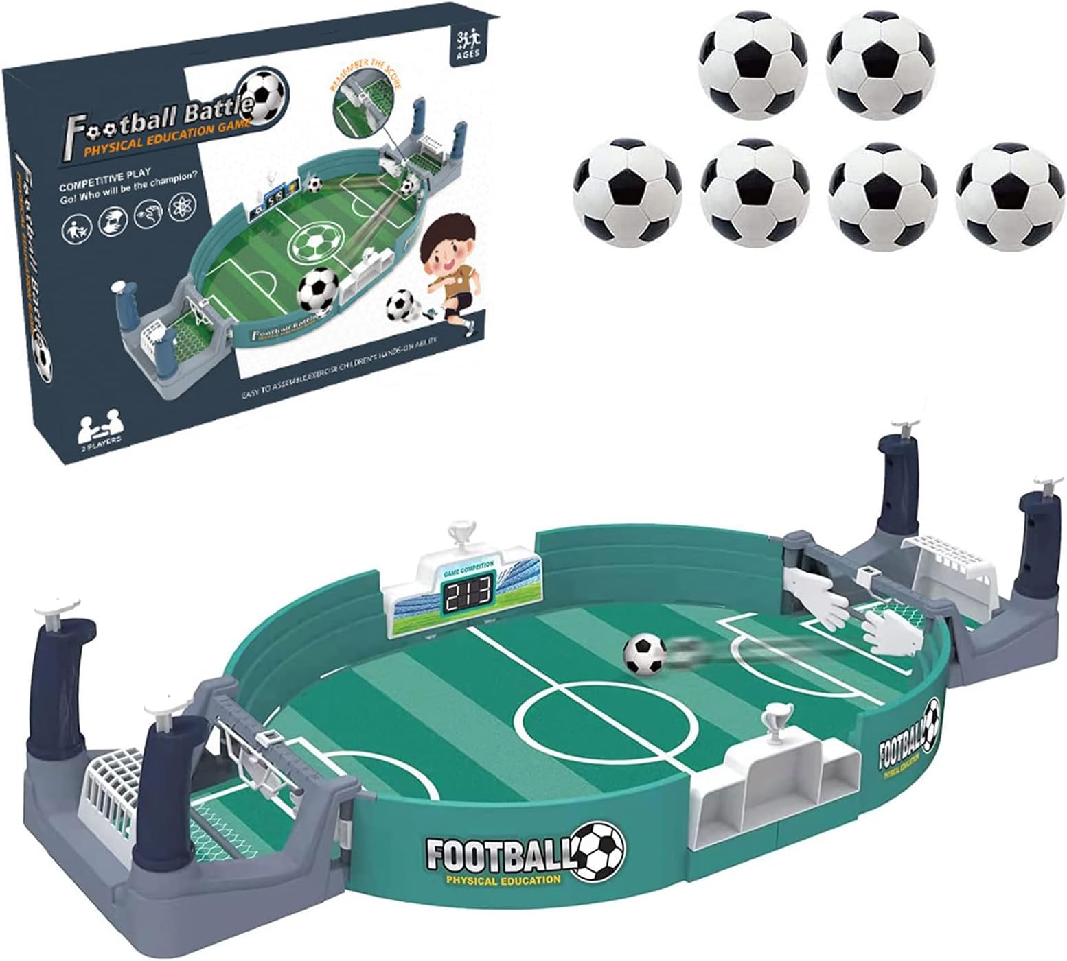KPTIJXE Football Table Interactive Game, Mini Table Soccer Game