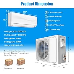 GLACER 12000BTU Mini-Split Air Conditioner, 20