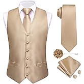 Hi-Tie Mens Silk Suit Vest Jacquard 5PCS Necktie Pocket Square Cufflinks Lapel Pin Formal Wedding Tuxedo