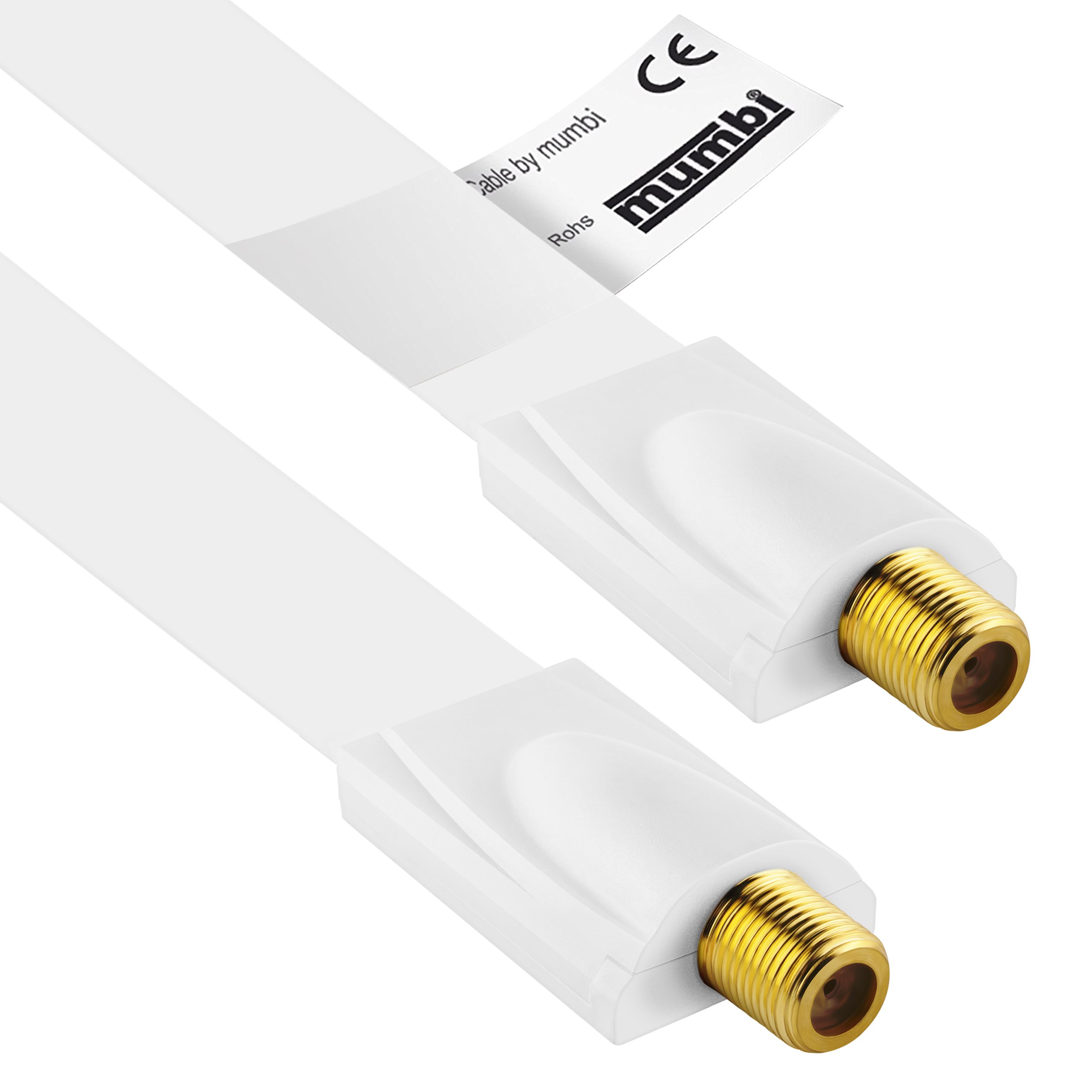 mumbi 26 cm Window Feed-Through for SAT Cable F-Connector to F-Coupling Extremely Flat White