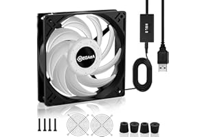 MEGAttA 120mm High Speed 2500 RPM Low Noise USB Cooling Fan,for Receiver,Raspberry, PlayStation, Game Consoles, Fiber Modem, Internet Gateway,Cabinet(White,1PCS)