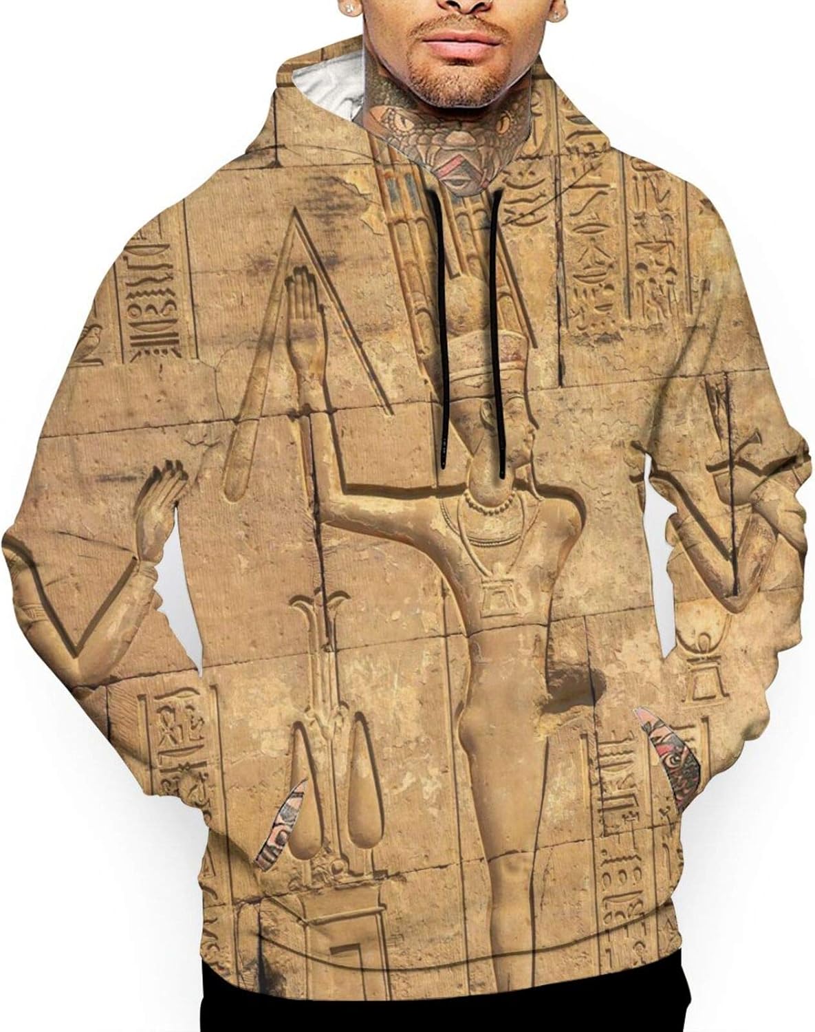 YDHBCH Egypt Hieroglyphics Hoodies for Men Fashion Graphic