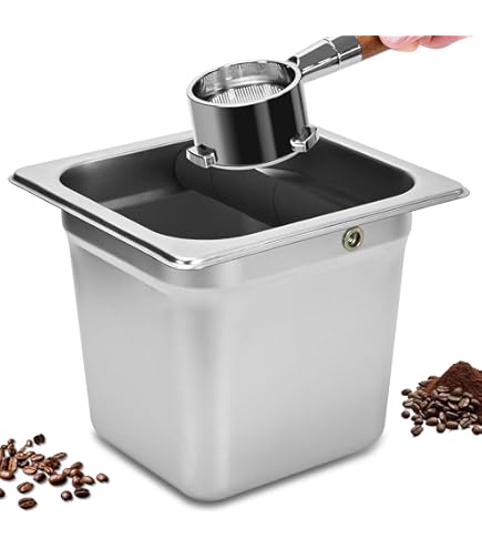 Watchget Espresso Knock Box – Canal de café integrado de acero