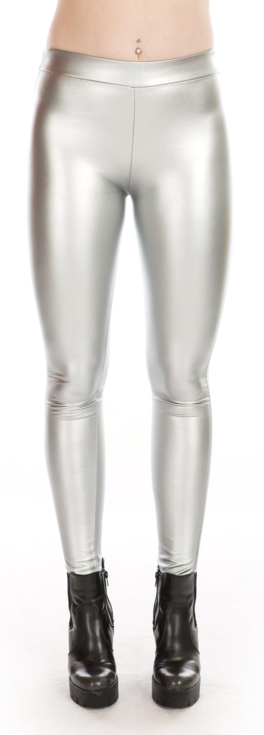 Legging Femme En Simili Cuir - Taille Haute, Opaque, Stretch - Pour Sport, Vélo Ou Style Quotidien