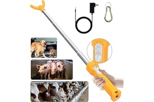 HAOVEGFLOER Cattle Prod Rechargeable with Led Light, Waterproof Cattle Prod for Cow, Retractable Cattle Prod Self Defense for Woman, Cattle Prod for Dogs, Electric Cattle Prod Stretchable Shaft (37 Inch)