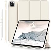 Kenke iPad Pro 11 Inch Case 4th/3rd/2nd/1st Generation 2022/2021/2020/2018 2nd Pencil Magnetic Attachment Without Pencil Holder Soft Slim TPU Cover Auto Wake/Sleep (Cream)