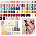 GAOY 42 Pcs Gel Nail Polish Kit, Red Black White Blue Jelly Pink Nude Glitter Colors All Seasons Gel Nail Polish Set with Glossy & Matte Top Coat and Base Coat for Salon and DIY Manicure at Home