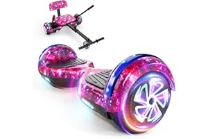 LIEAGLE Scooter Seat Attachment, Adjustable Frame Length Scooter Go Kart Combo, Self Balancing Scooter with Bluetooth Speaker, LED Wheel Lights for Kids Teenagers Adults