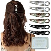 Fallinlocks 6 Pack Prestige Hair Pins for Women, 3.15" Medium French Hair Pins for Thin & Thick Hair, Curved Anti-Slip Design for Better Hold, Perfect Holiday Gift for Her