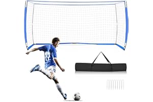 LAMPTOP 12x6 FT Easy Set Up Soccer Net for Backyard,Portable Soccer Goal Training Equipment with Upgraded Collapsible Metal B