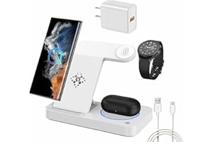 3 in 1 Charging Station for Samsung Android: Wireless Phone and Watch Charger for Galaxy S25 Ultra/S24/S23/Z Fold, Wireless C