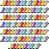 Handepo 100 Pairs Low Cut Ankle Socks for Women, Bulk No Show Breathable Socks for Everyday Casual Wear, Walking, Work