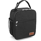 Lunch Box for Men Women Adults Small Lunch Bag for Office Work Picnic - Reusable Portable Lunchbox, Black