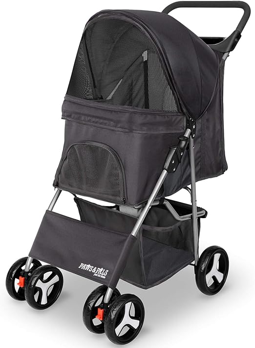 Paws & Pals Pet Stroller Cat/Dog Easy Walk Folding Travel Carrier