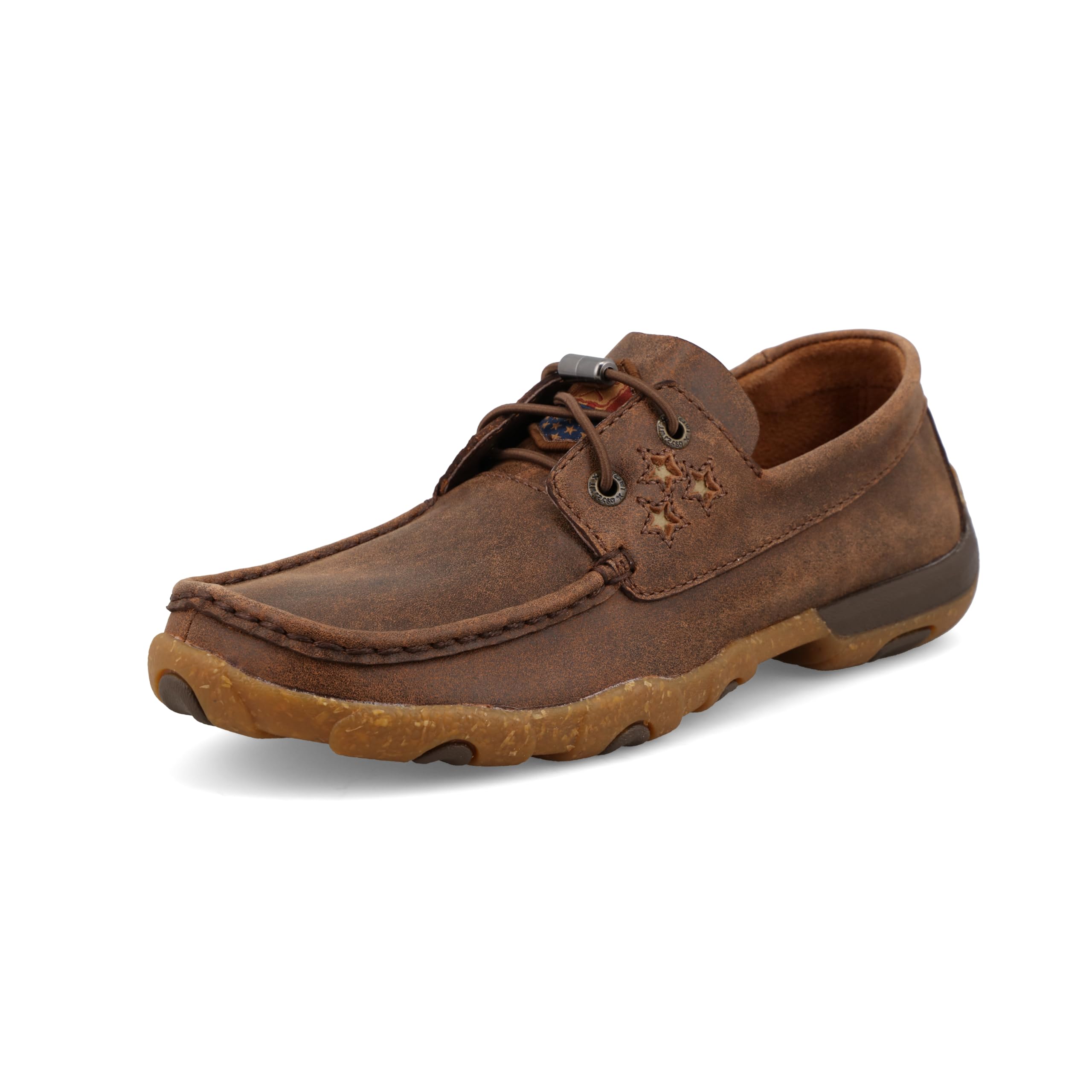 Twisted X Women's Boat Shoe Driving Moc, Moc Toe, Brown & Cream, 6 M Image