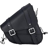 Motorcycle Swingarm Bag with Black Synthetic Leather, Swing Arm Bag Motorcycle Saddlebag Left Side Tool Bag Fit for Sportster Street Rebel 300 500 Dual Shock Models, Two Adjustable Straps