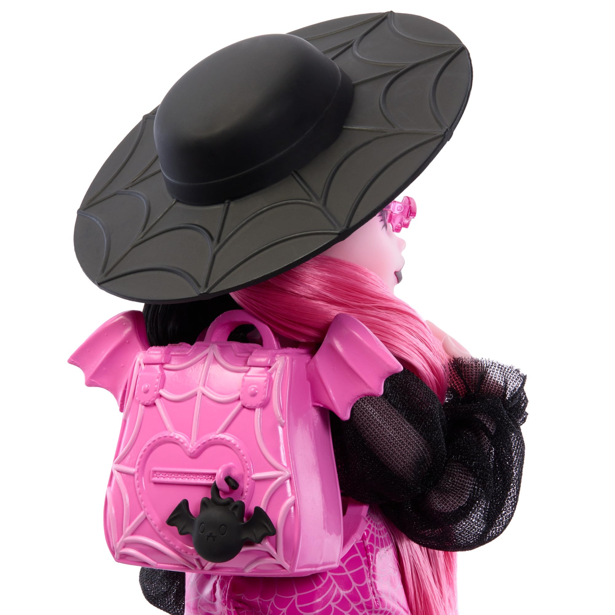 Monster High Draculaura Doll with Pet Bat-Cat Count Fabulous & Accessories Like Backpack, Spell Book, Bento Box & More