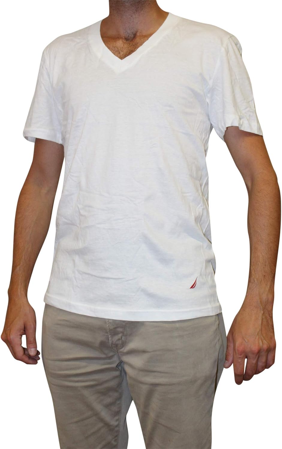 Nautica Men's Cotton V-Neck T-Shirt-Multi Packs at  Men’s Clothing store