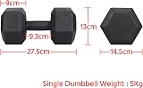 Yaheetech Arm Hand Dumbbell 5 KG Pair Hexagon Antiroll PVC Coated 10 kg view 3