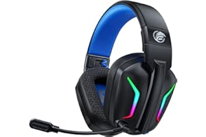 Fachixy Wireless Gaming Headset with LED Light for PS5, PS4, PC, Switch, Laptop, Mac - 2.4GHz & Bluetooth 5.4, 50H Battery, Flip Mic, Lossless Audio, Foldable, Immersive Gaming
