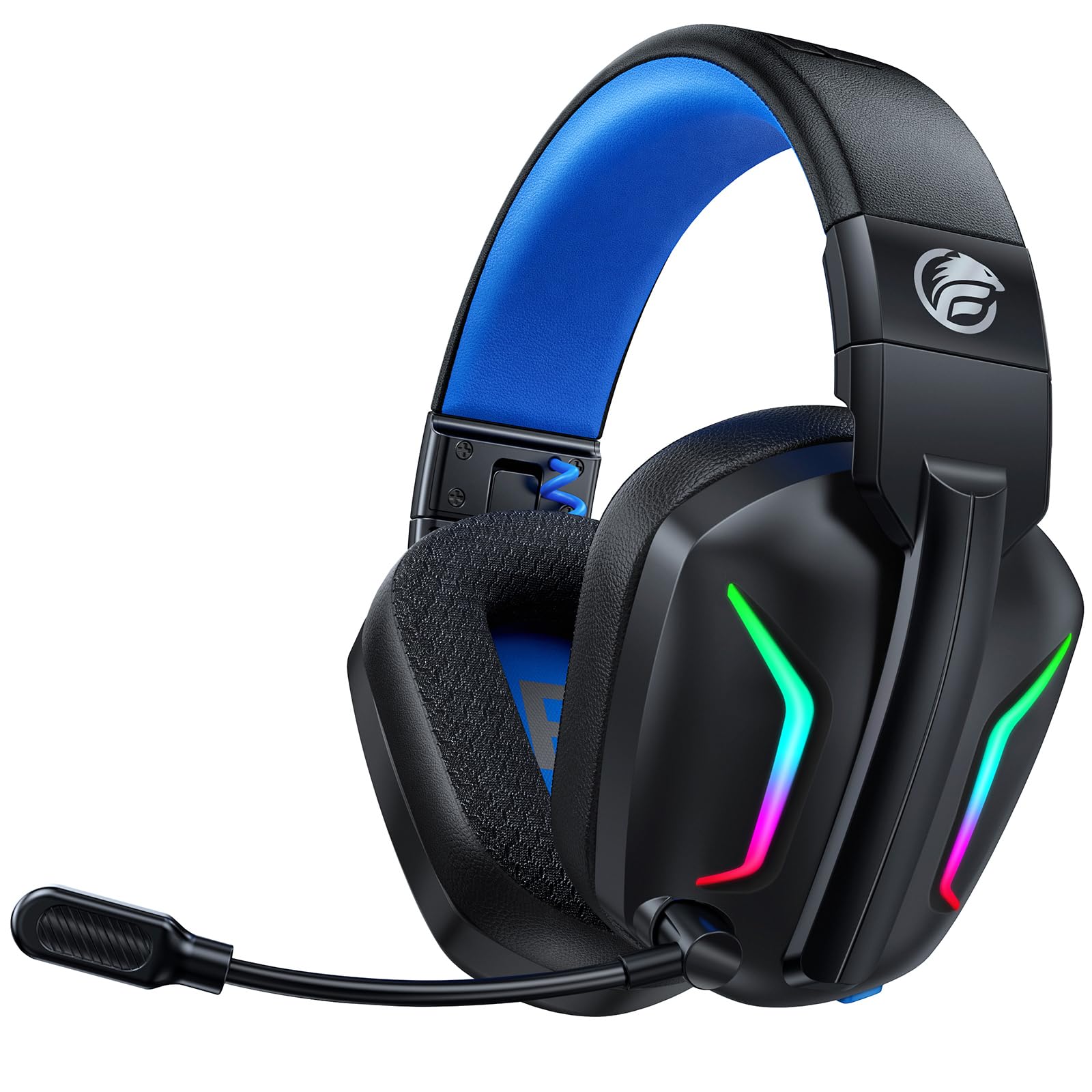 Photo 1 of Fachixy Wireless Gaming Headset with LED Light for PS5, PS4, PC, Switch, Laptop, Mac - 2.4GHz & Bluetooth 5.4, 50H Battery, Flip Mic, Lossless Audio, Foldable, Immersive Gaming