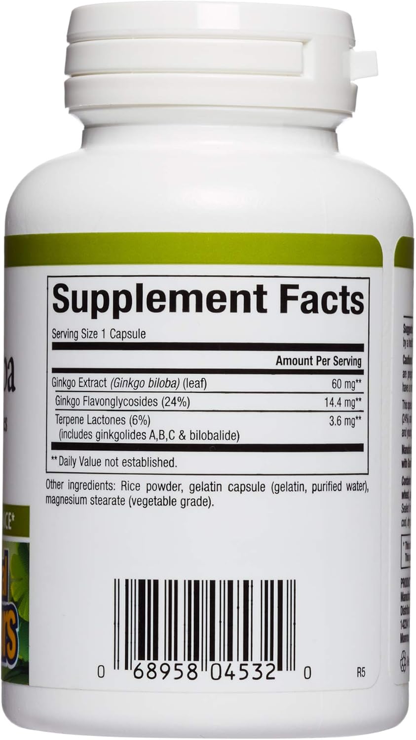 HerbalFactors by Natural Factors, Ginkgo Biloba, Supports Memory, Mental Performance and Healthy Brain Function, 60 capsules (60 servings): Health & Personal Care