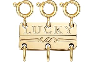 kcctoo Necklace Layering Clasp Womens Jewelry Separators 18K Gold and Silver Magnetic Multiple Necklace Clasp for Women Layered Look