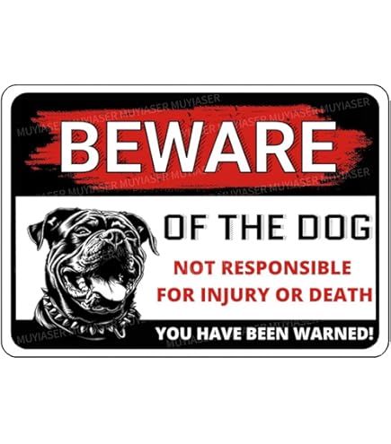 Rottweiler - Letrero De Metal Para Regalo, Con Texto En Inglés "Beware Of Dog" Para Valla, Letrero De Advertencia De Perro En Las Instalaciones, Decoración De Pared Para El Hogar, Cocina