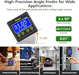 Huepar Digital Angle Gauge Protractor with Magnetic Base 0.01° LCD Inclinometer view 7