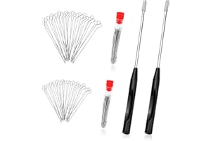 2PCS Reusable Inoculating Loops, Inoculation Loop with 90pcs Replaceable Nichrome Needle Tip, Inoculating Rings and Inoculati