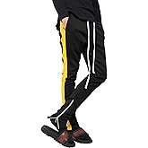 Mens Track Pants Two Tone (2X-Large, 1vw19_Black/Yellow)
