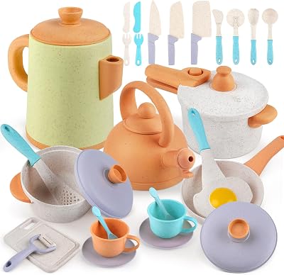 Dreamon Mud Kitchen Accessories Playset Kids Kitchen Pots Pans Toy Gift
