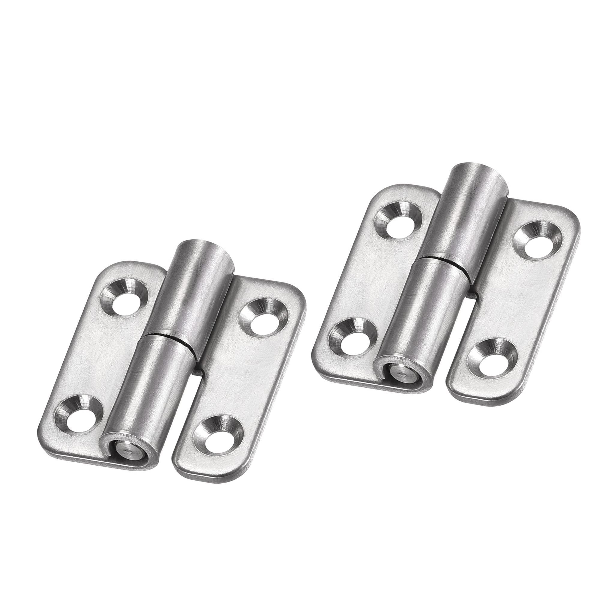 sourcing map Lift Off Hinge, Left Handedness Mini Stainless Steel Hinge Detachable Slip Joint Small Flag Hinges 37mm Long 33mm Open Width 2pcs