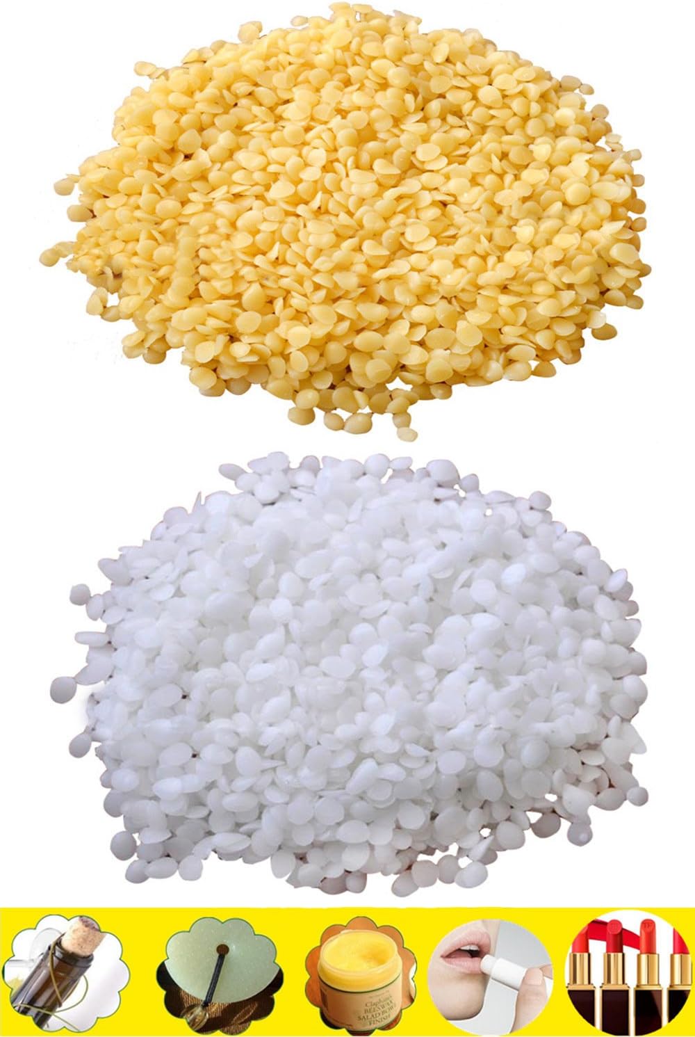 TooGet Pure Yellow BEESWAX Pellets 7oz White BEESWAX Pellets 7oz 100