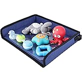 Kids Travel Tray Table Cover with Pockets, Airplane Tray Cover Kids, Toddler Airplane Travel Essentials for Plane or Train, Toddler Travel Essential Must-Haves and Flying Supplies (Blue)