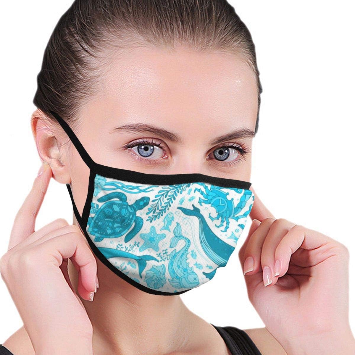 Masks Blue Underwater Sea Life Boundless Background Fashion Mask Cold Mask Mask Ski Mask Winter Mask