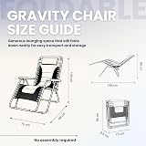 Straame Zero Gravity Chairs Set of 2 Folding Reclining Garden Chairs Grey view 5