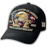 250 Anniversary USA Hat, United States 250th Anniversary Adjustable Patriotic Baseball Cap, Commemorative American Heritage