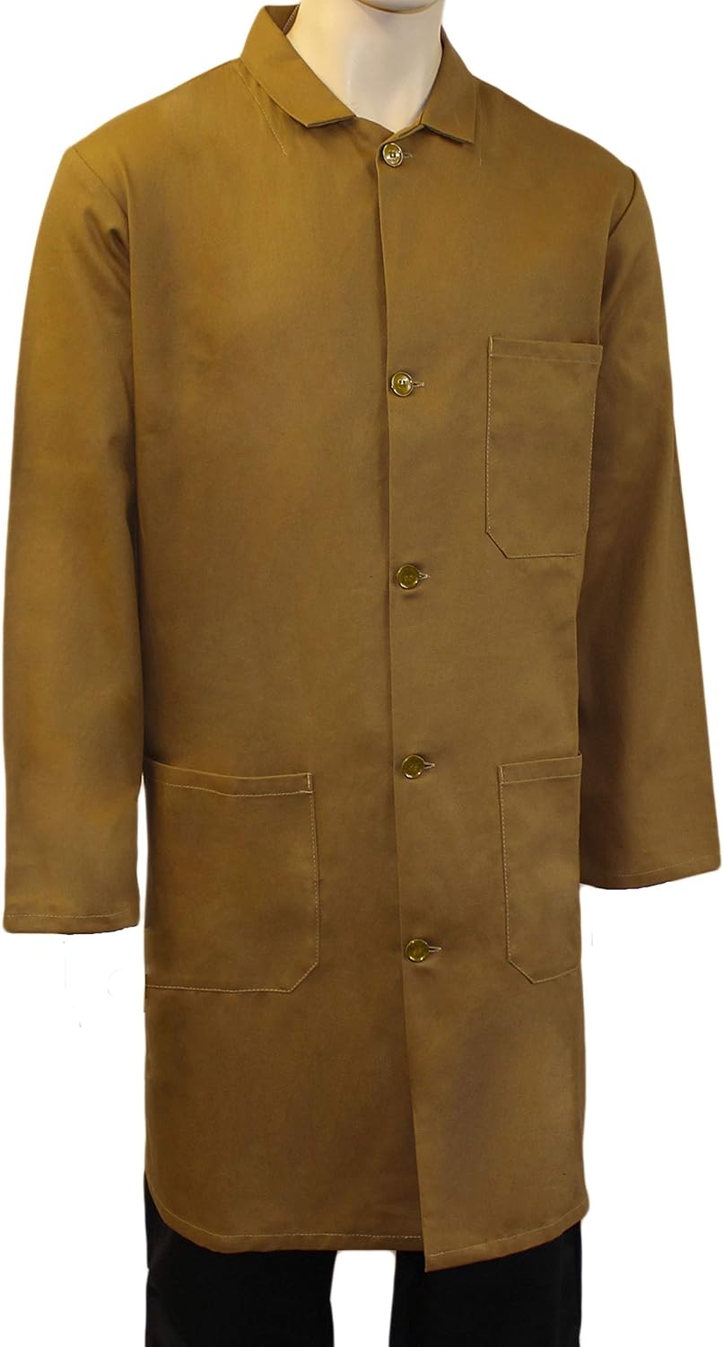WSC Workwear Warehouse Unisex Coat (Khaki) Fastened With 5 Buttons