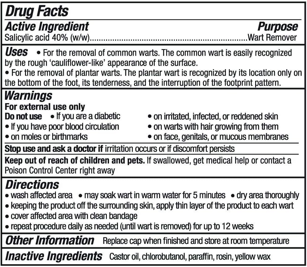 WartStick Maximum Strength Salicylic Acid Solid-Stick Common and Plantar Wart Remover 0.2 Oz: Health & Personal Care