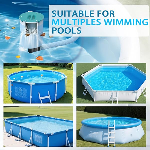 VALDORENA SURFACE FLOAT SKIMMER,NO INSTALLATION REQUIRED, NO ADJUSTABLE BRACKET REQUIRED,COMES WITH 10 FILTER SOCKS, SPECIAL NOTE: THE POOL PUMP FLOW RATE MUST NOT EXCEED 2100 GPH (TURQUOISE)