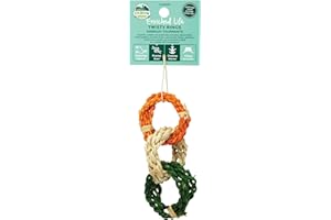 Oxbow Enriched Life Twisty Rings, Rabbit & Guinea Pig Toy, Hamster, Chinchilla & Rat Chew Rings, Small Pet Enrichment & Cage Accessory, Safe Natural Chew, Bunny Boredom Breaker, Enrichment Play Toy