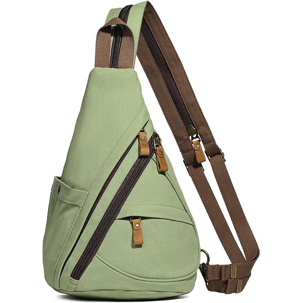 KL928 Nylon Sling Bag - Crossbody Backpack, Small Daypack For Men & Women, Water-Resistant, Khaki - View #3