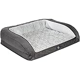 Serta Orthopedic Quilted Couch Dog Bed for Pets, Slate Gray (X-Large) | 46x34x10 Inch, Dog Bed for Large Dogs, Supportive Pet Bed with Bolsters, CertiPUR-US Certified Foam, Non-Slip, Washable Cover