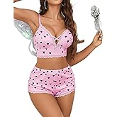 Avidlove Sexy Pajamas V Neck Womens Pajama Sets Shorts Lace Trim Cami Pj Set 2 piece PJS Lingerie Sleepwear