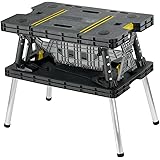 Keter 17182239 Folding Compact Workbench Work Table, 21.7 x 33.5 x 29.75-Inches, Black